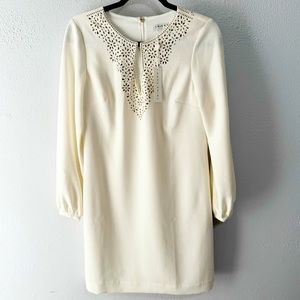 NWT Trina Turk cream studded sheath dress size 2